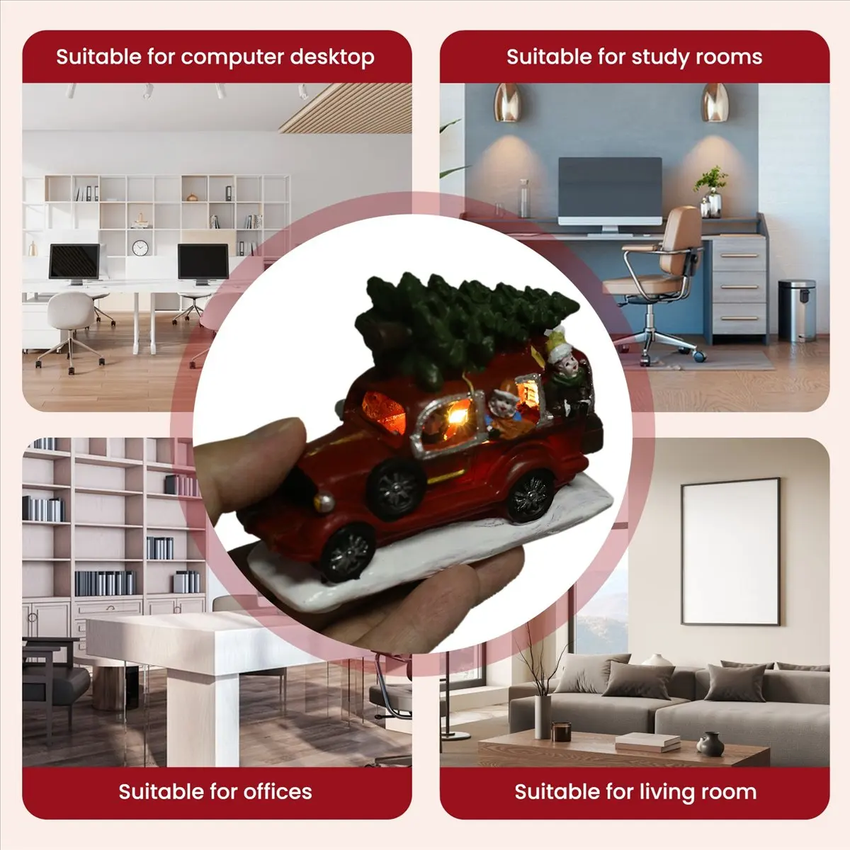 【ELEVATE LIFE】Christmas Decorations Truck Ornaments Transporting Christmas Tree Car Glowin for Kids Home Decor ABDD