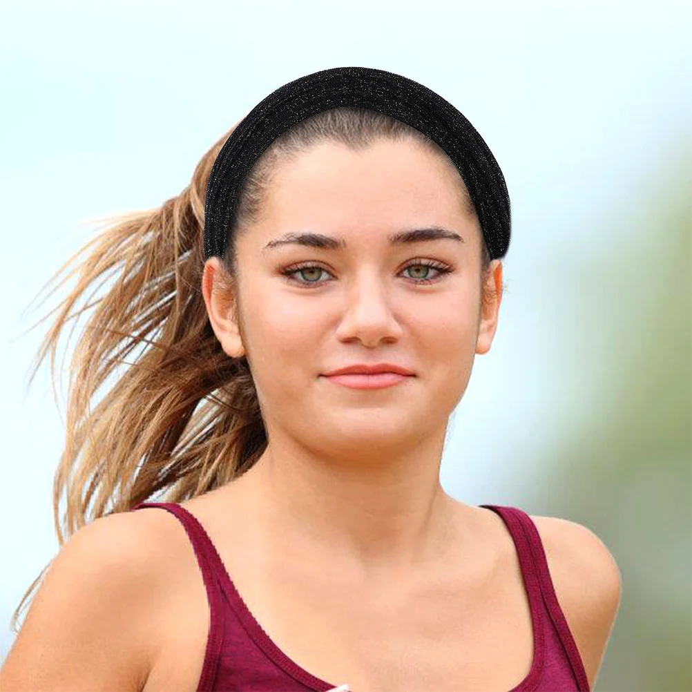 

2 шт. широкие нескользящие обручи для волос для женщин, эластичные повязки на голову, серые волосы, удобные тренировки, йога, бег, вечеринка