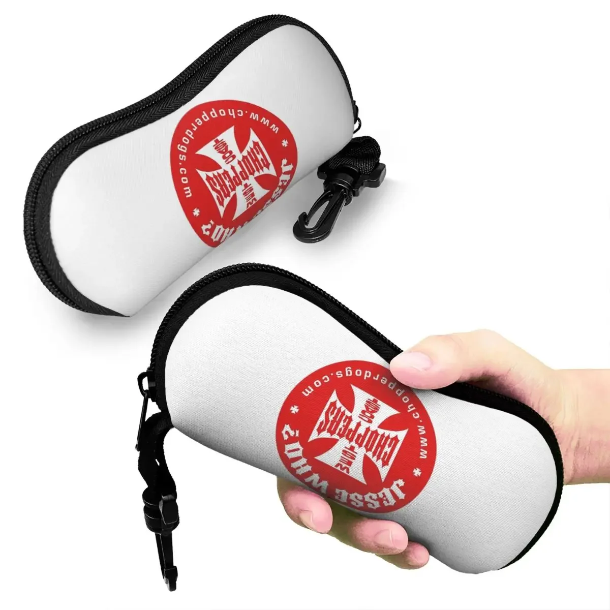 

Personalized West Coast Iron Cross Choppers Shell Glasses Case Protector Sunglasses Box Women Men Soft Eyeglasses Bag Pouch