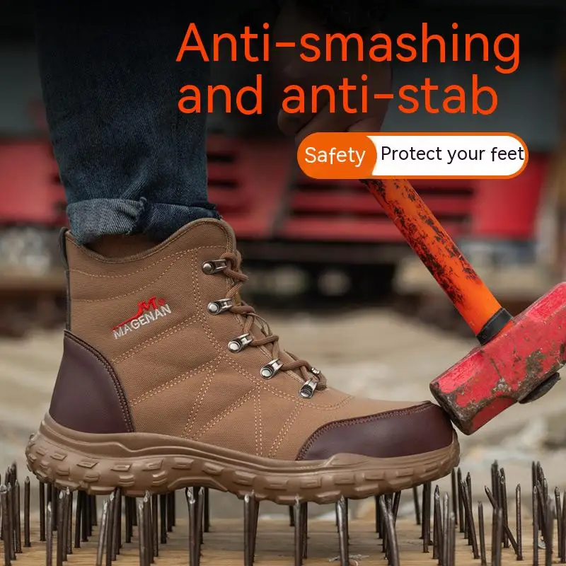 Work Boots Indestructible Safety Shoes Puncture-proof Men Steel Toe Shoes Sneakers Male Footwear Shoes Non Slip Work Shoes