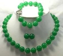 

Mother's Day Beautiful Charming jewelry 12mm green gem necklace bracelet earrings gem women's jewelry