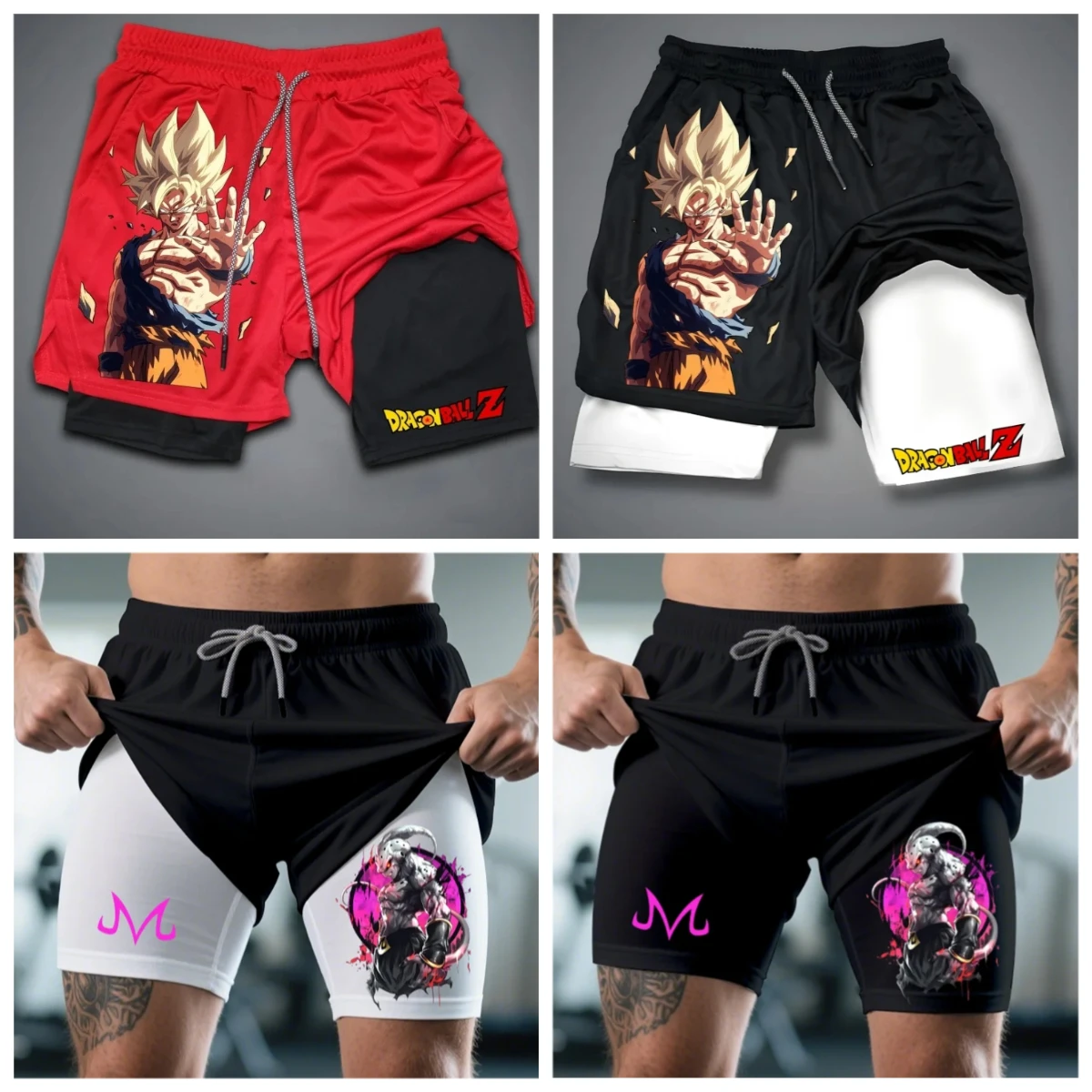 

25 летних хит продаж, новые аниме Dragon Ball серии, 3D модные поддельные шорты из двух предметов, уличные дышащие шорты для отдыха на открытом воздухе