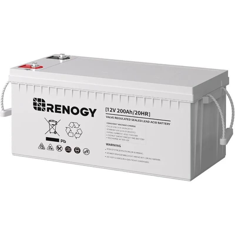 

Deep Cycle AGM Battery 12 Volt 200Ah, 3% Self-Discharge Rate, 2000A Max Discharge Current, Safe Charge Most Home Appliances