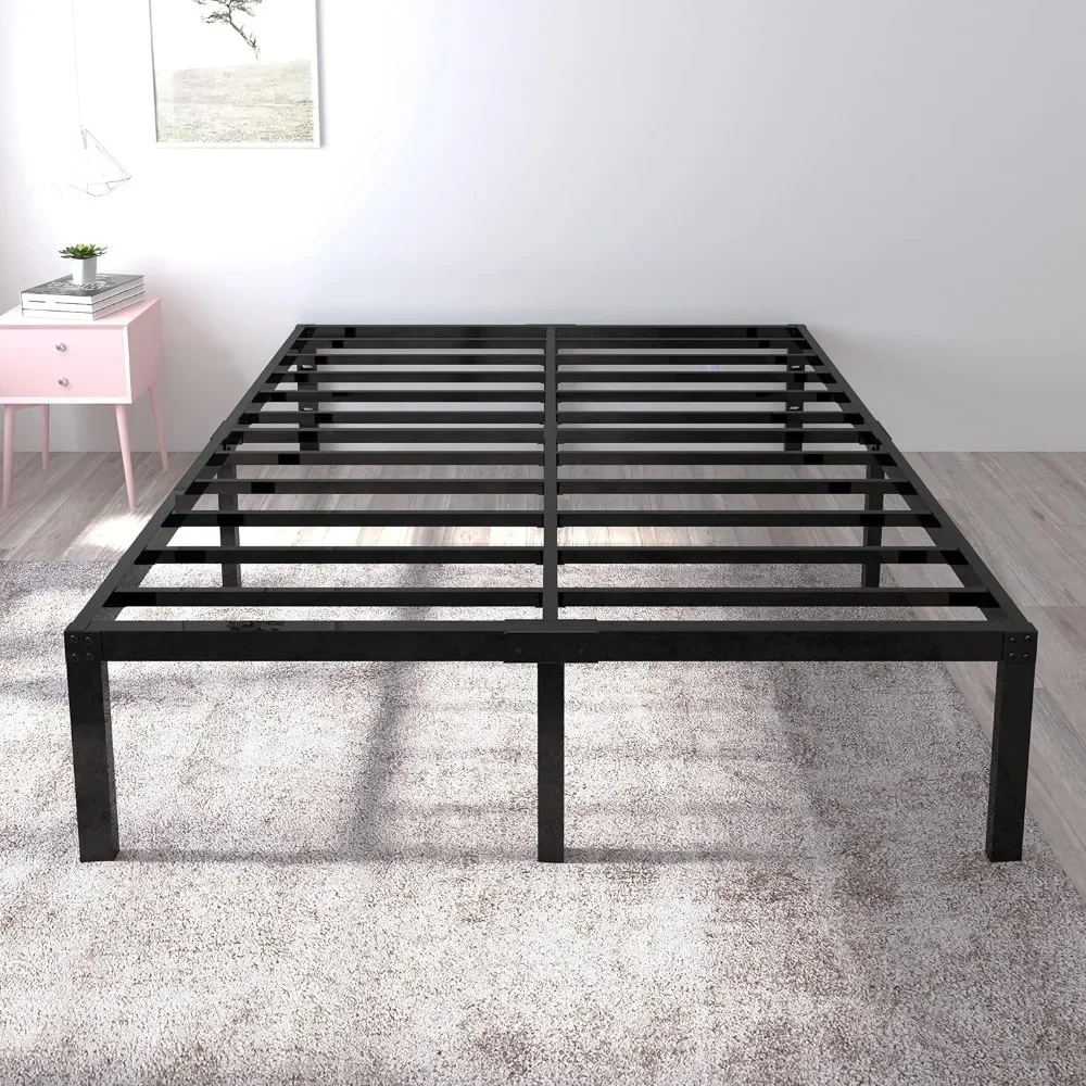 

18 Inch Tall 3500lbs Heavy Duty Bed Frame Metal Platform, Maximum Storage, Mattress Foundation, Steel Slats Support/Noise Free