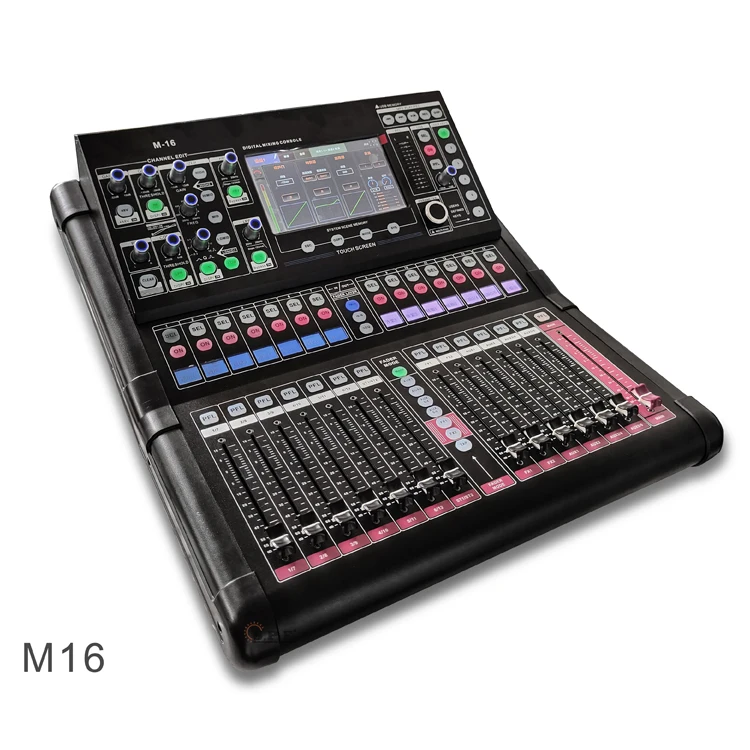 

SPE Professional iPad/Android tablet controlled electric fader 16 channel digital XR audio mixer console