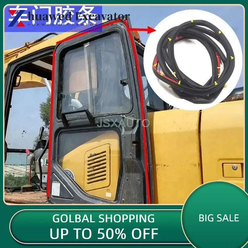 

For Komatsu Pc130 200 240 350-8 Excavator Cab New Door Sealing Rubber Sealing Soundproof Leather High Quality Parts 1m V