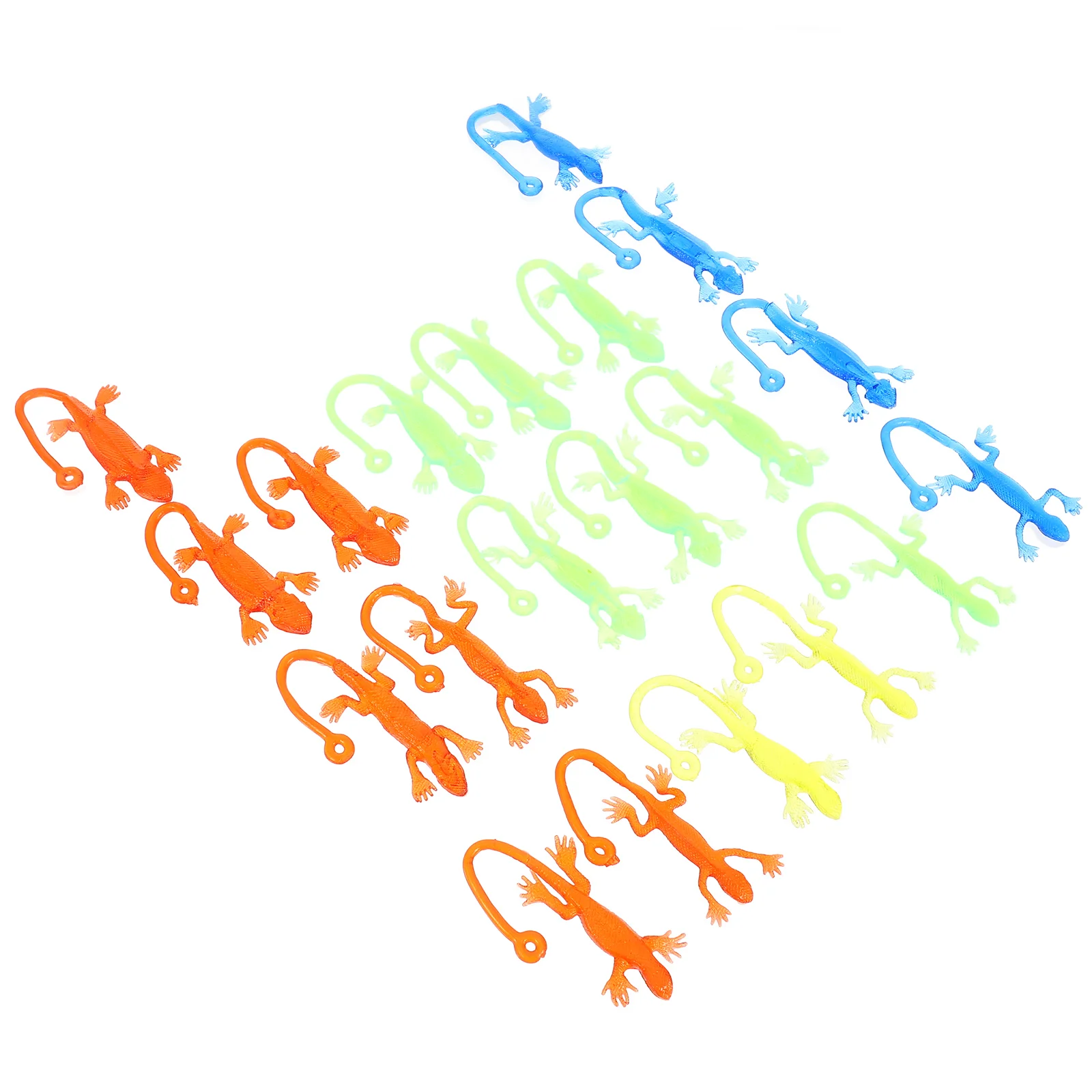 20 Pcs Lizard Soft Gummy Ball Funny Gadgets Sticky Hands Blue Interactive Toy Gecko Halloween