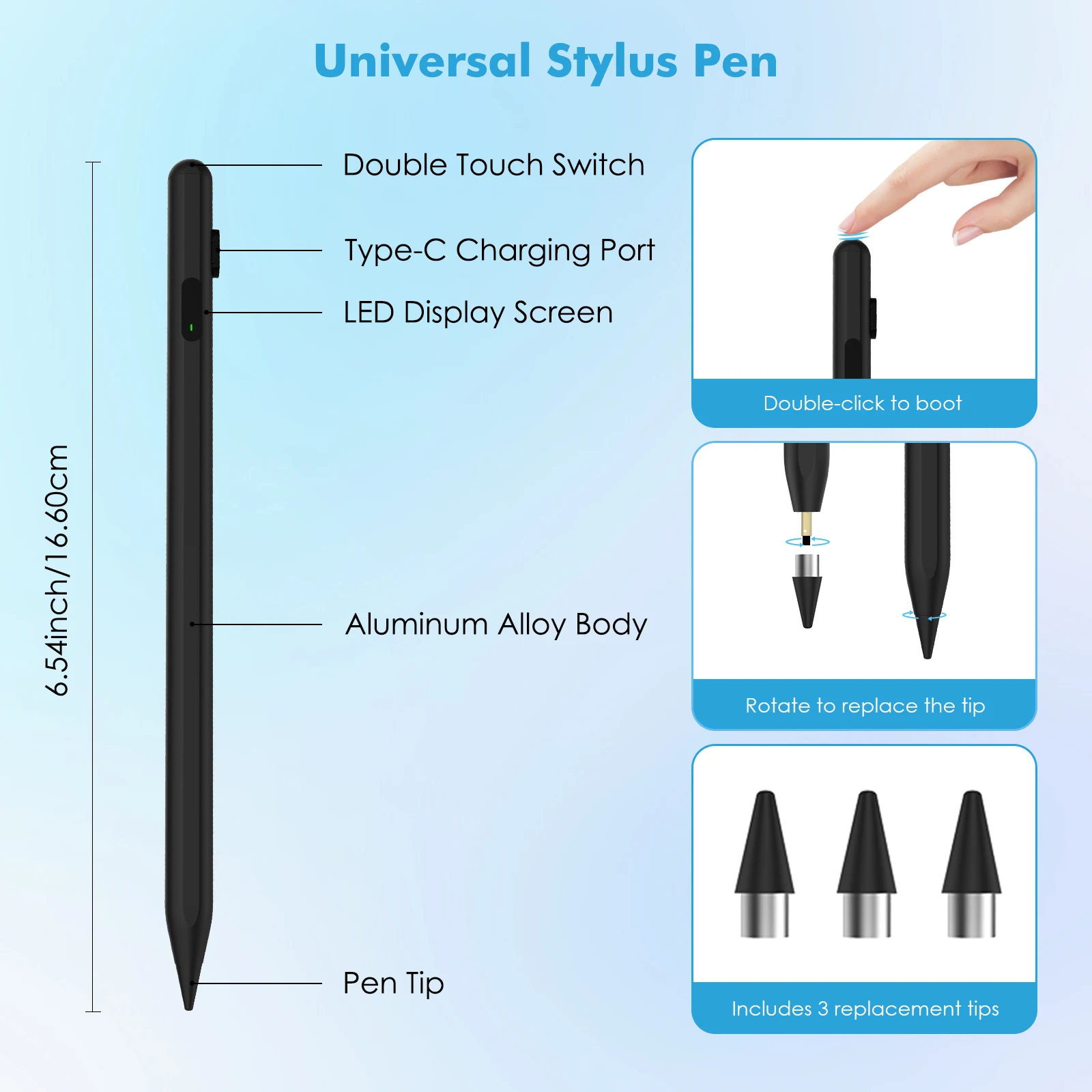 MoKo Stylus Pen for Touch Screen,Active Universal Stylus Pen for iPad/iPhone/Samsung/Tablet Devices and Other iOS/Android phone