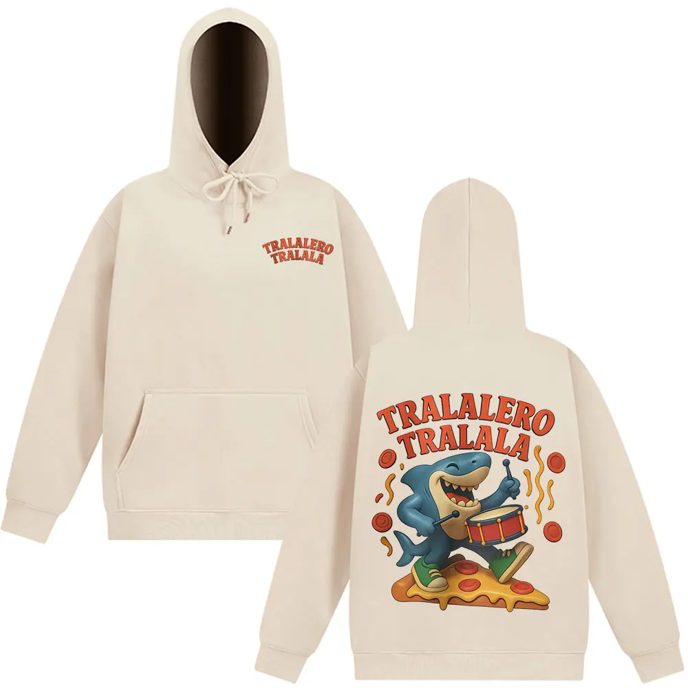 

Tralalero Tralala Shark Pizza Meme Funny Italian Brainrot Humor Novelty Hoodie Man Long-sleeved Fashion Harajuku Unisex Pullover