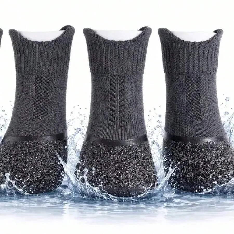 

【New Arrival】Waterproof Dog Boots, Non-Slip Knit Pet Shoes for Outdoor Walking & Rainy Days