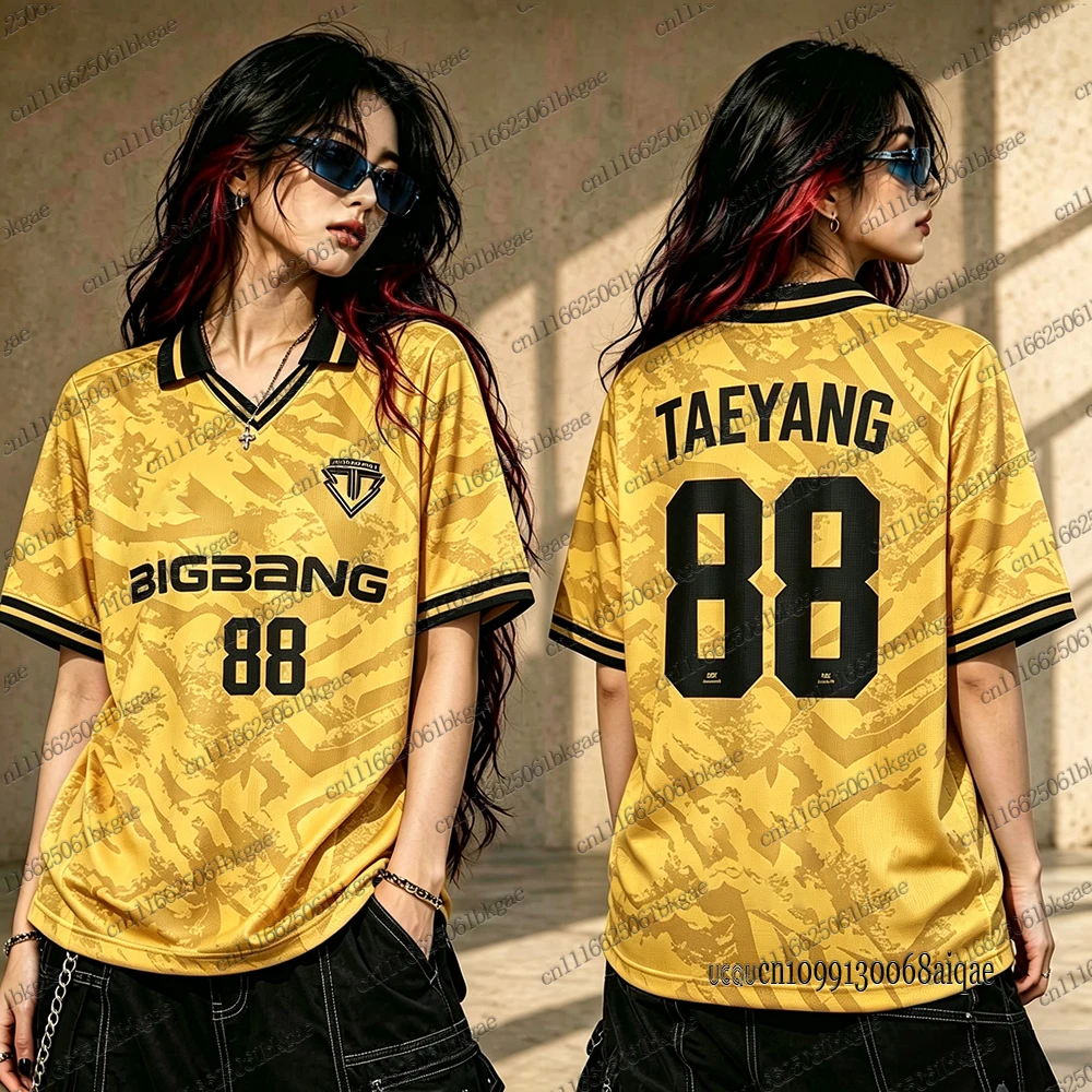 Kpop BIGBANG 2026 World Concert Tour Trikots für Damen, Polo-T-Shirts mit kurzen Ärmeln, Sport-Fußballtrikot, Oversized Y2K-Top – Detail 9