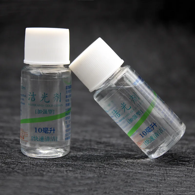 

Silver Gold Jewelry Cleaner Liquid Polish for Tarnish Removal Ring Necklace Dip Solution Kit Non Toxic Safe for Gemstones