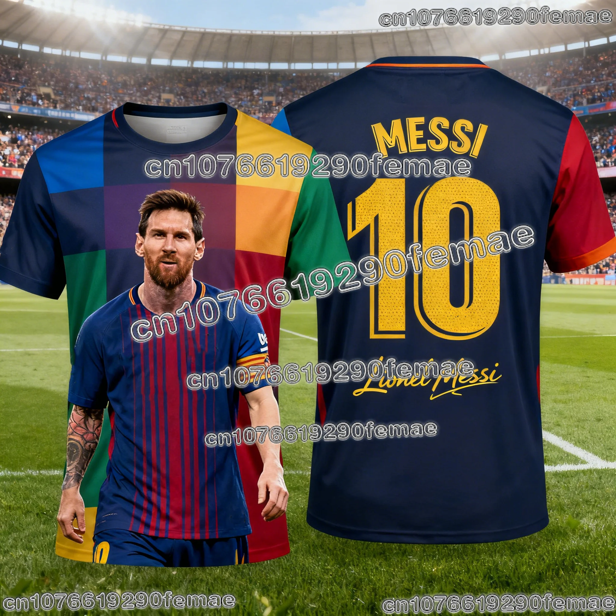 ميسي سوبر ستار جرافيك طباعة كرة القدم تي شيرت 2026 الصيف الرجال الموضة التذكارية جيرسي نمط سترة رياضية غير رسمية