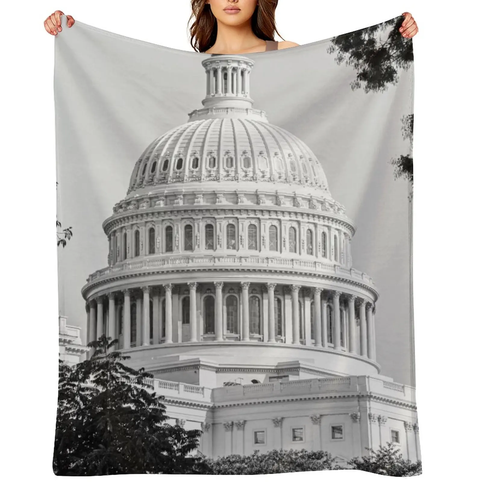 

The Capitol Building Washington Throw Blanket Sofas Sofa Quilt Soft Big Decorative Beds Blankets
