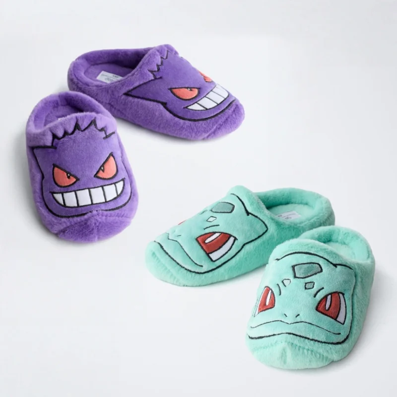 gengar-bulbasaur-house-slippers-new-cotton-material-suitable-for-autumn-winter-soft-cartoon-slipper-anime-merch-cute-kawaii-gift