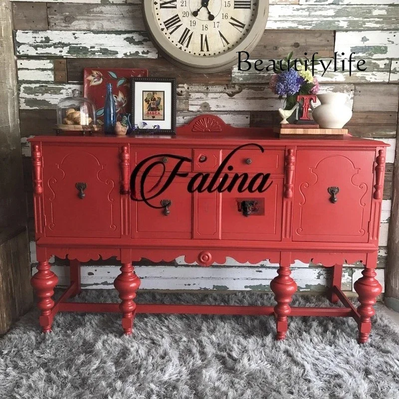 

WM French retro living room storage dining side cabinet American engraved luxury light luxury high-end villa entrance cabinet