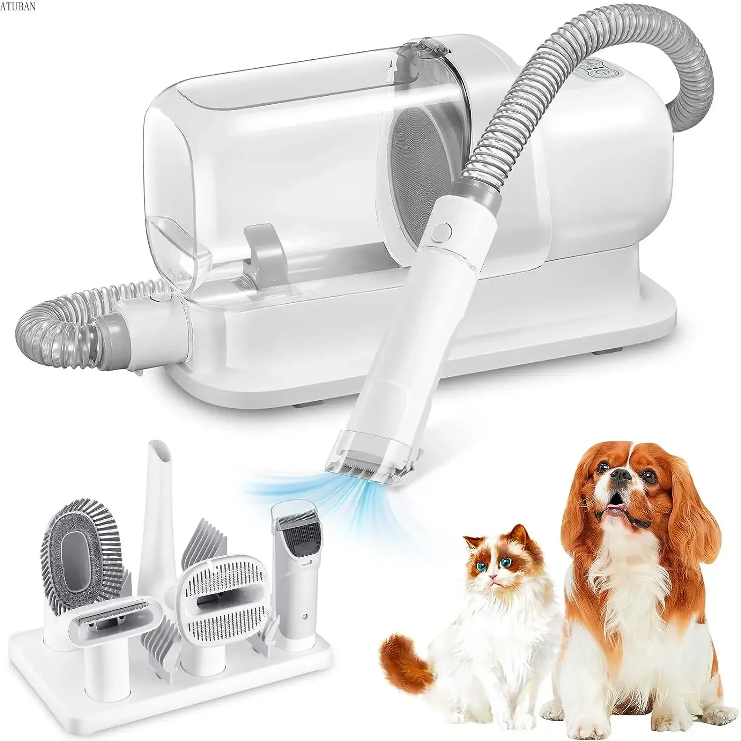 

Luxury Dog Grooming Kit with 2.3L Larger Hair Dust Cup and Vacuum Brush for Pet Cleaner