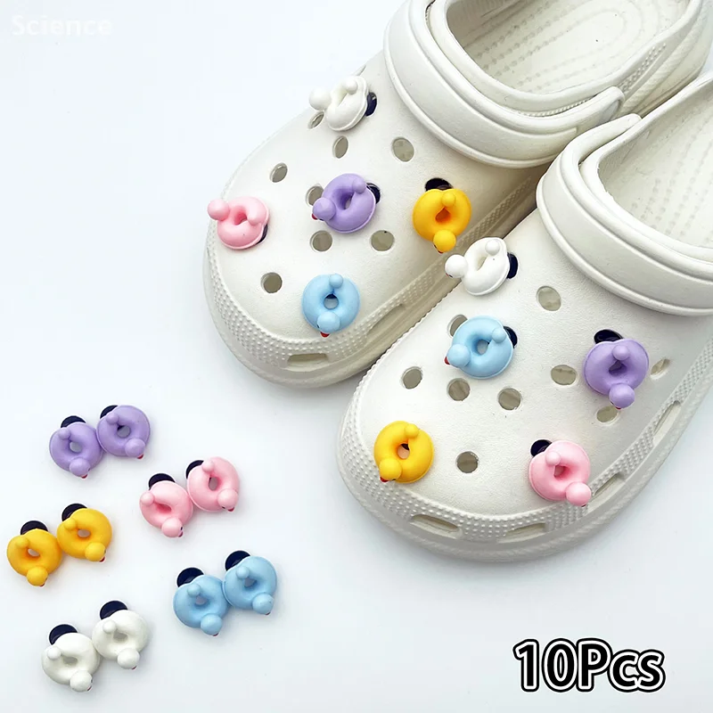 10 Pieces Little Cute Duck Shoe Buckles Removable Shoe Accessories DIY Shoe Flower Women's Beach Shoes Decorative Buckle