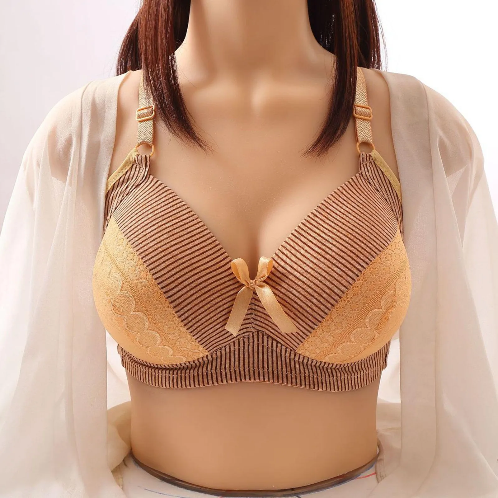 Women Casual Adjustable Breathable Top Bra Underwear Without Steel Ring Gathering And Adjusting Bra Pack of Bras