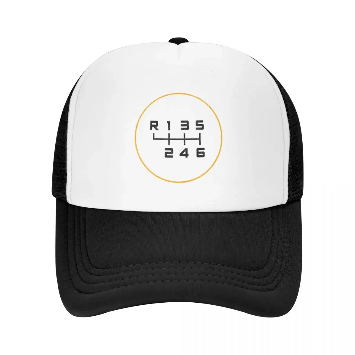 Grungy Manual Transmission Shift Pattern - 6-speed, Reverse: top left Baseball Cap Icon party Hat Woman Men's