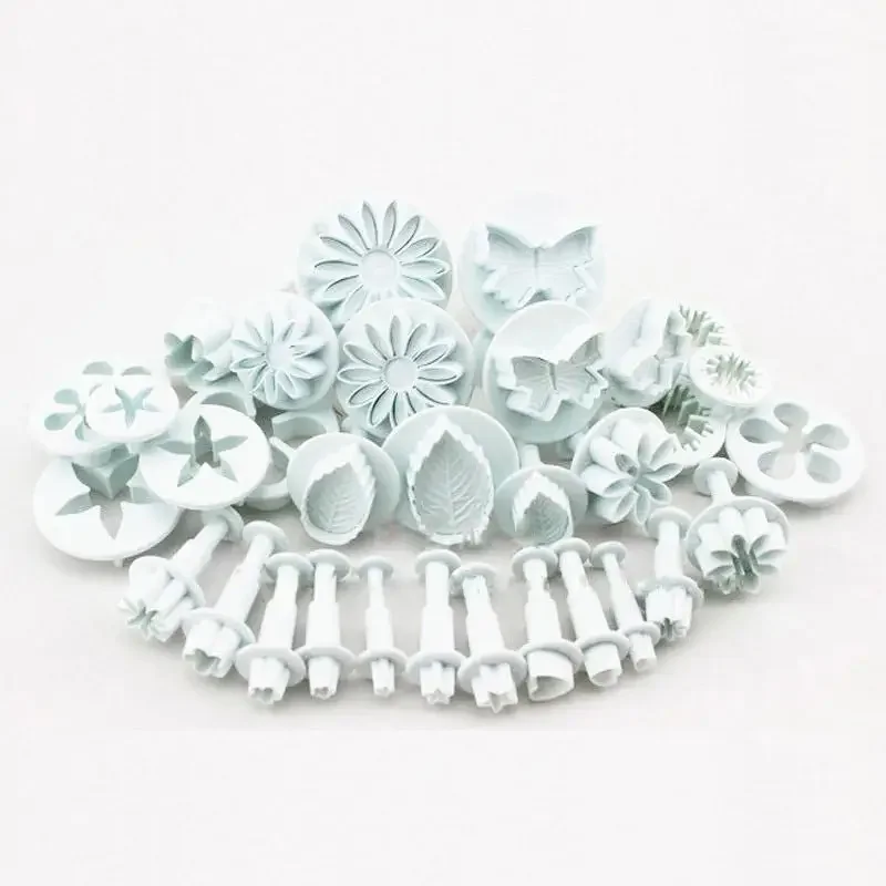 33Pcs Fondant Plunger Cutter Set 3D Cake Cookie Biscuit Molds DIY Baking Decorating Tools Sugarcraft Pastry Dessert Supplies