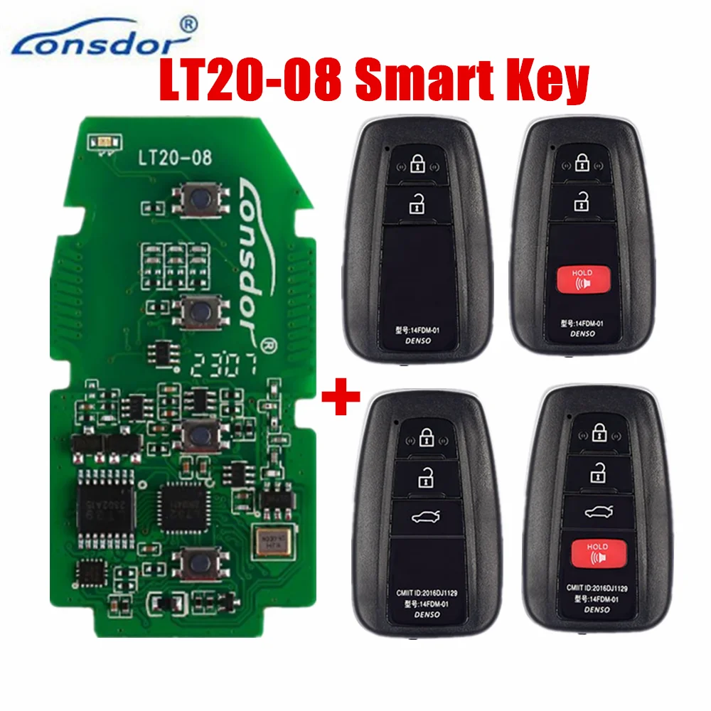 Lonsdor LT20-08 płytka drukowana 8A + 4D inteligentny klucz regulowana częstotliwość dla Toyota/Lexus obsługa K518Pro/ISE KH100 + programator KW100