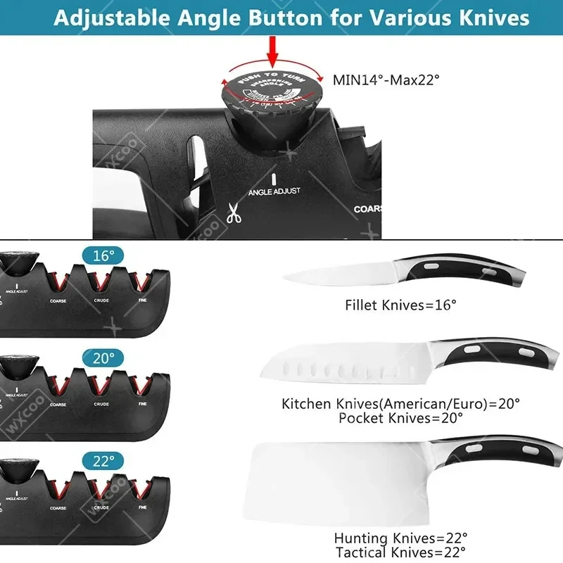 4-in-1 Adjustable Knife Sharpener Tungsten Steel Multi-Function Knife Scissor Sharpener Kitchen Quick Knife Sharpening Tool