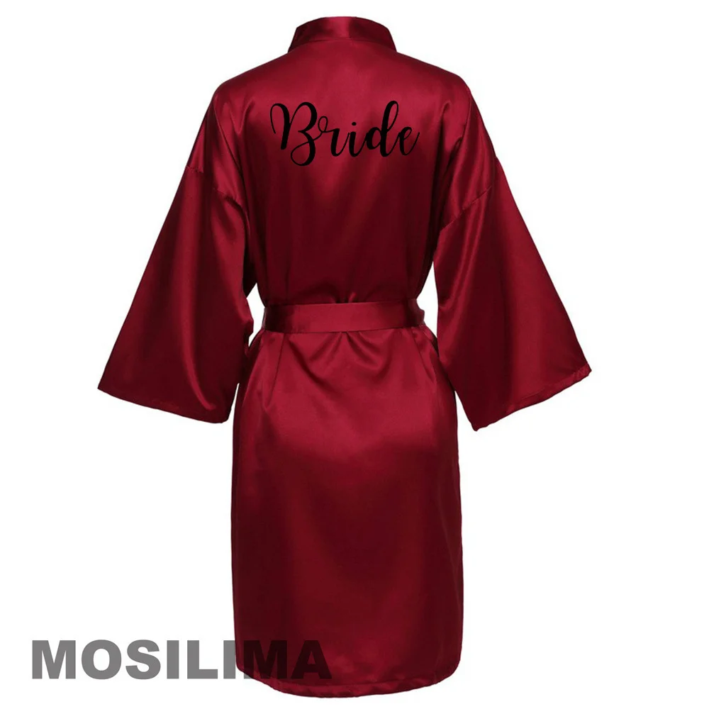 Wedding Party Team Bride Robe Kimono Satin Pajamas Bridesmaid Bathrobe SP601