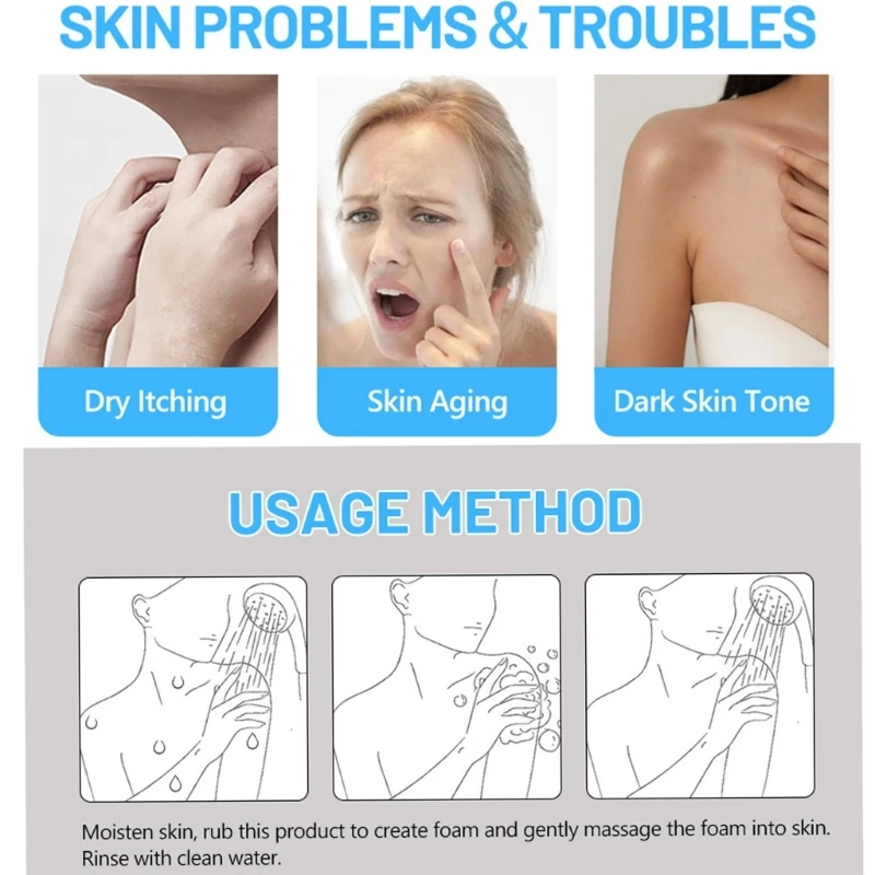 مجموعة صابون مهدئة مكونة من 3 قطع لبشرة الوجه والجسم المرطبة للنساء