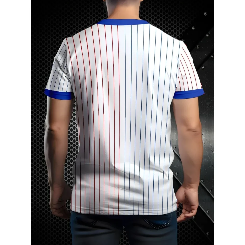 قمصان كرة القدم الفرنسية للرجال وبلوزات برقبة دائرية للمنتخب الوطني - مناسبة للتدريب على المباريات والملابس غير الرسمية وهدايا المعجبين