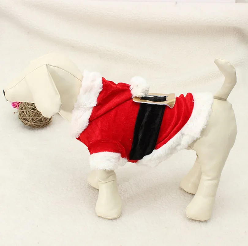 Santa Christmas Costume Clothes for Pet Small Dogs Winter Dog Hooded Coat Jackets Puppy Cat Clothing Chihuahua Outfit