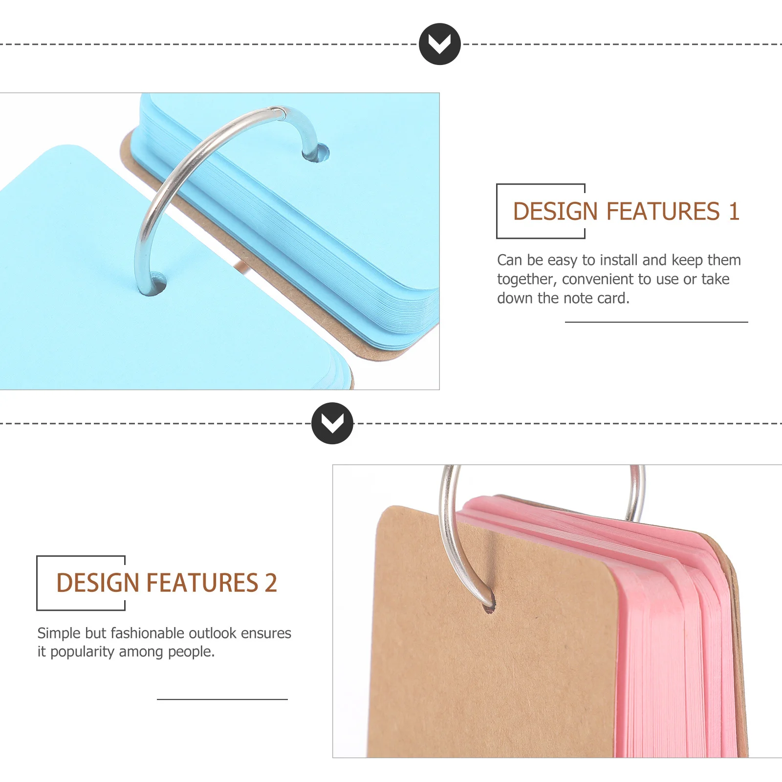 

6Pcs Portable Index Cards with Ring Multicolor Blank Flashcards Vocabulary Cards Notepad for Studying Work Blank Ring Notepads