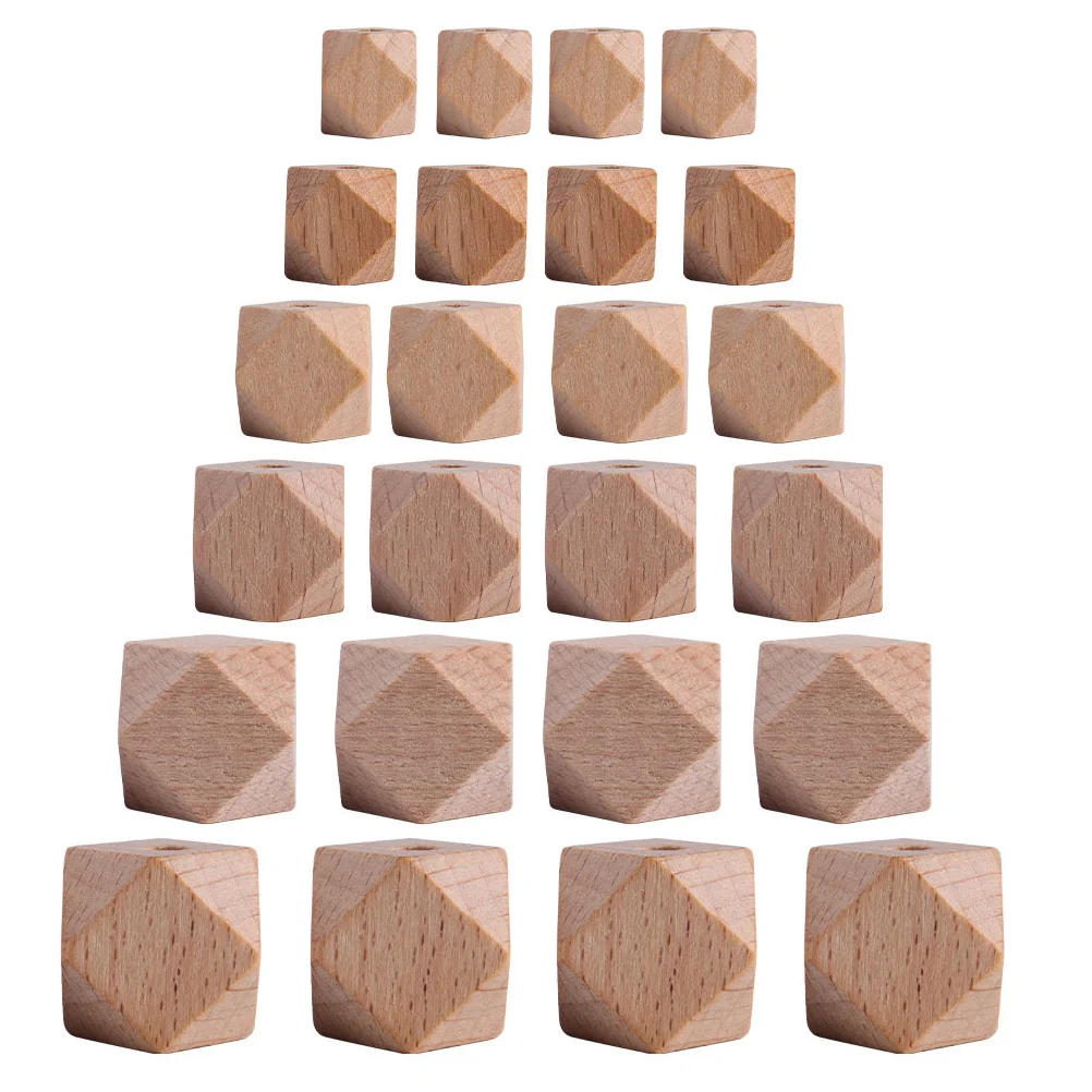 Accessoires de dentition en bois, 24 pièces, perles naturelles pour bébé, Bracelet Anti-chute, fabrication de bijoux, matériel artisanal en vrac