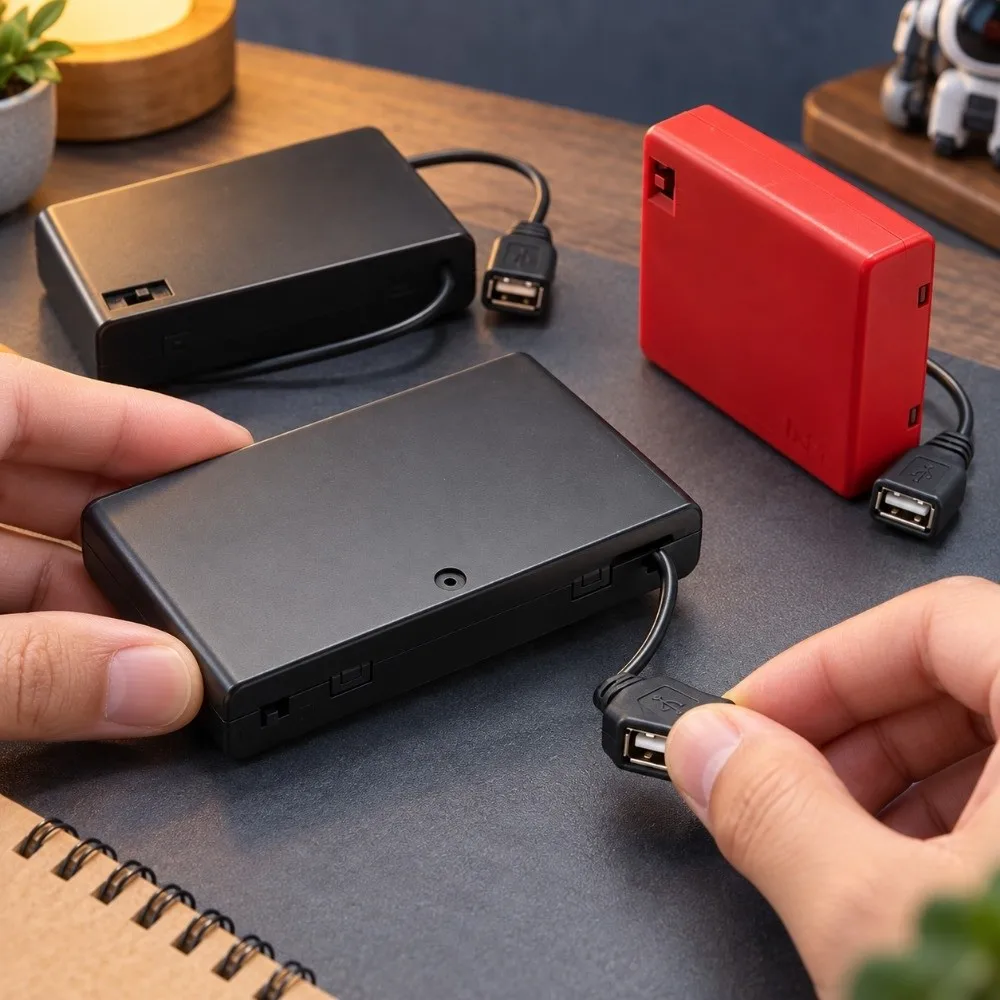 With Cover AA Battery Holder With Switch With USB Power Battery Cover switch AA Battery Box AA Battery Case DIY 2/3/4/6/8 Slot
