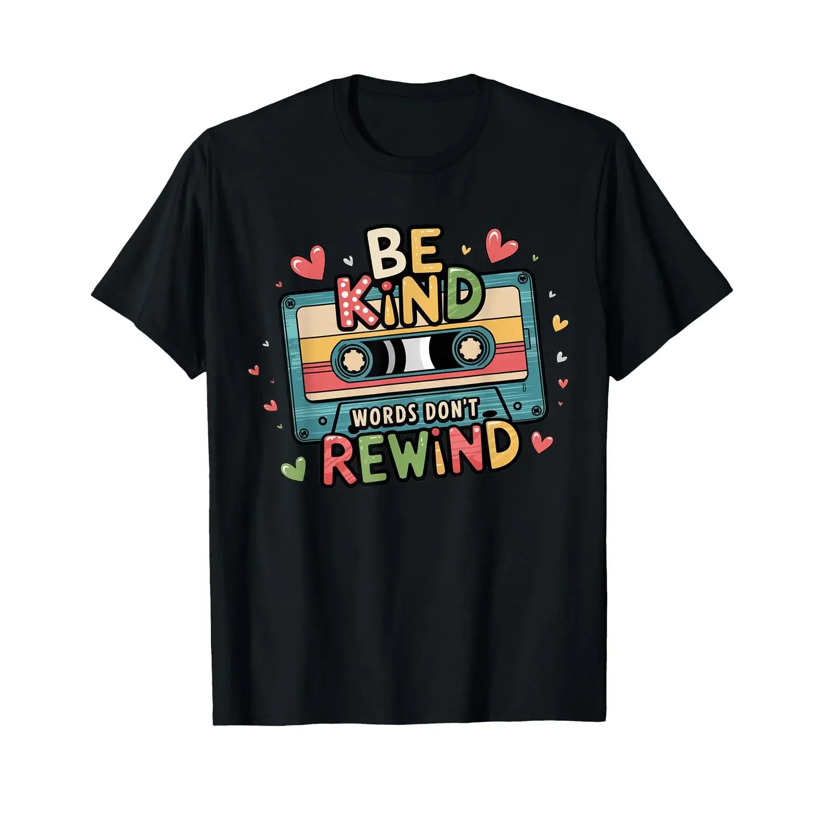 Be Kind Words Don't Rewind Vintage Music Lovers 90's 80's T Shirt vintage Washed Versatile designer clothes Comfortable graphic