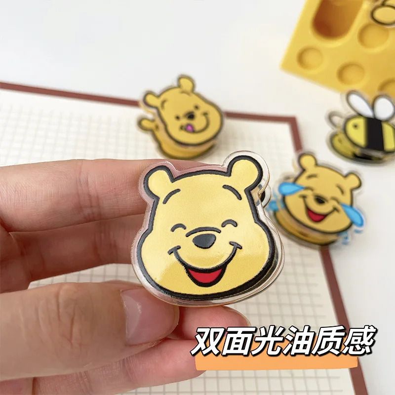 Disney Winnie The Pooh Double Sided Acrylic Note Holder Cute Account Folder Snack Sealing Clip Multifunction Storage Folder