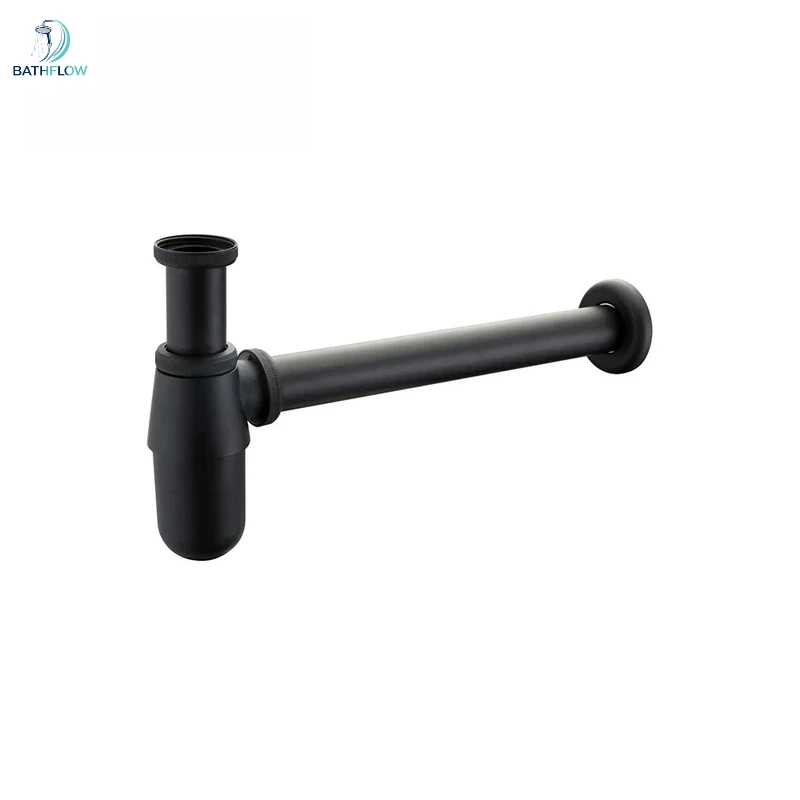Luxurious P-Trap Old Style Solid Brass Wall Siphon Bottle Trap With Basin Pop Up Waste Plumbing Tube Factory Direct