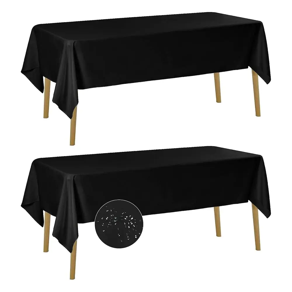 

Набор из 2 водонепроницаемых прямоугольных скатертей, 60x84 дюйма, устойчивые к пятнам и складкам, из полиэстера, тканевые покрытия для стола.