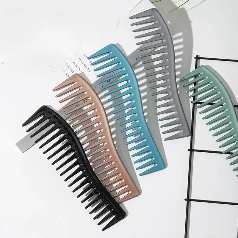 Wide Tooth Plastic Curly Hair Barber Salon Hairdressing Comb Oil Head Men Professional Back Hollow Comb Styling Tool Accessories