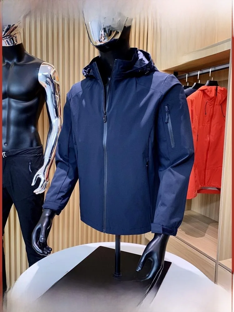 

Outdoor Men's Floing Stand Fit Spring Autumn Jaet Coat Youth ular Long Sve Hooded Regular Thin Outerwear