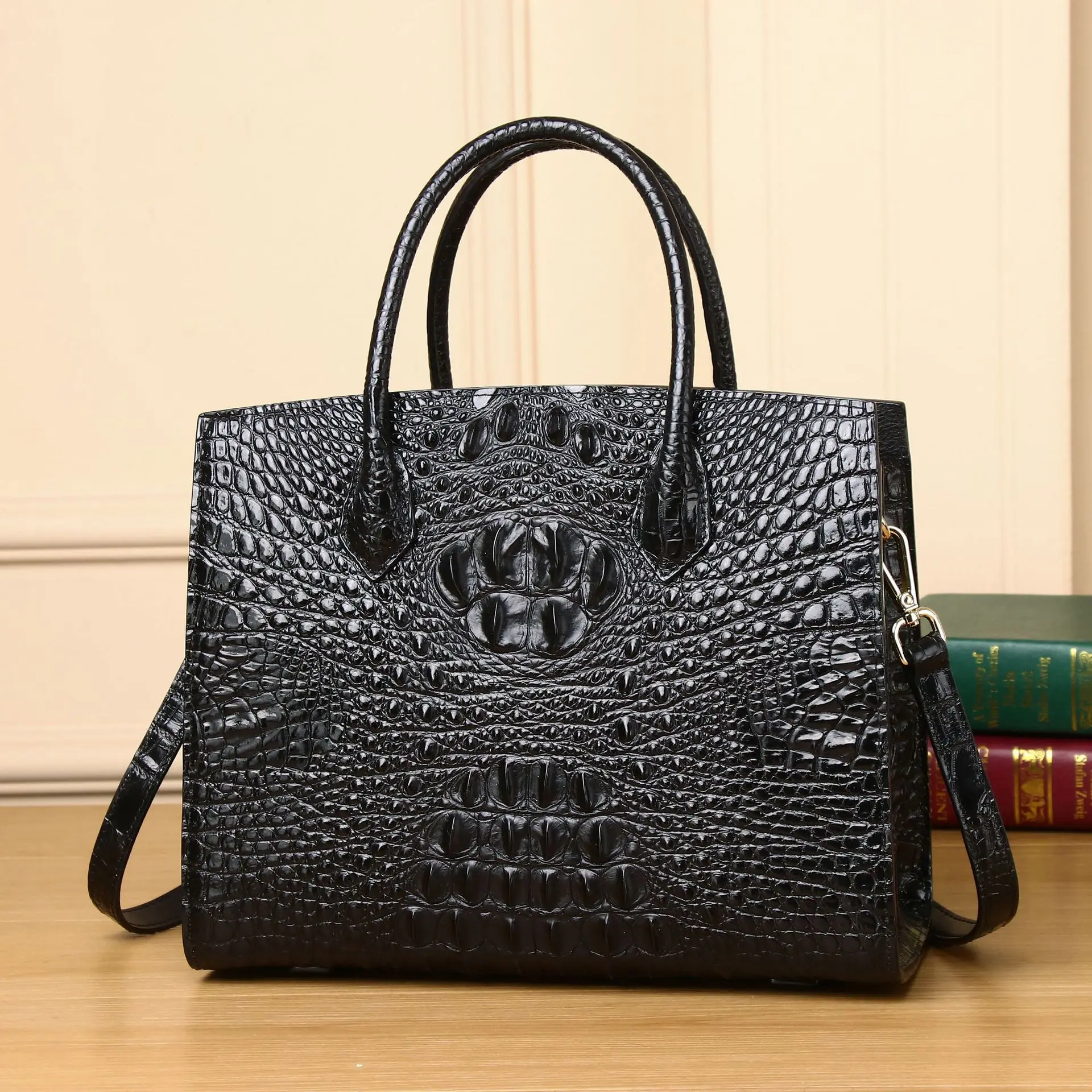 Women\'s handbag luxury designer New Women\'s bag women\'s leather bag real leather handbag real Crocodile skin tote bag shoulder