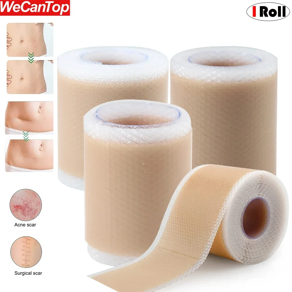 1Roll Scar Sheets Roll - Professional Grade Silicone Scar Tape for Keloid,Surgery,C-Section,Acne & Chronic Wounds,Non-Irritating