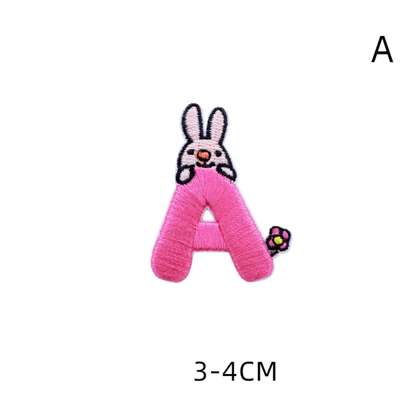 1 Piece Iron on Patch 3-4cm Embroidery 26 Letters Stickers for Clothing DIY Decoration Applique, Back Adhesive