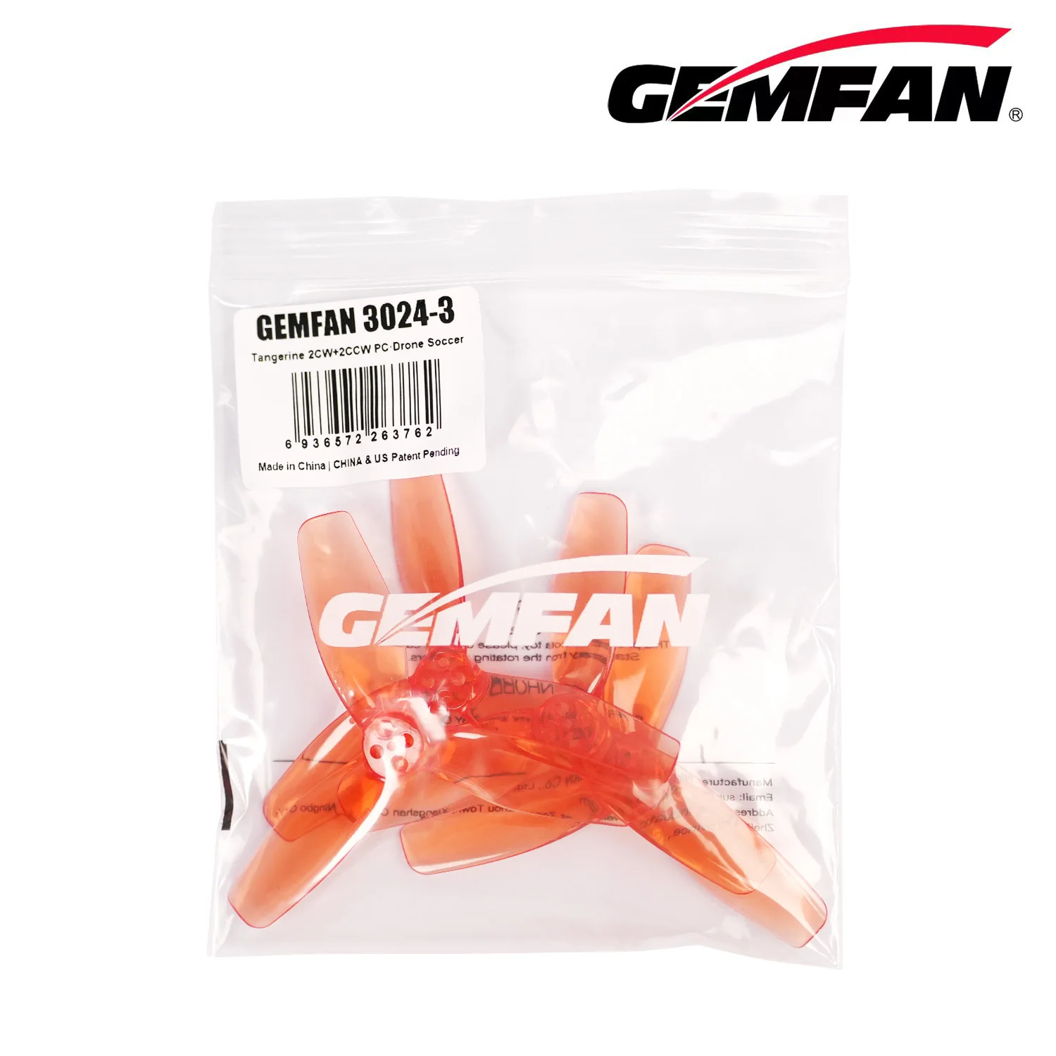 

3-лопастной пропеллер Gemfan 3024 (2CW+2CCW/пакет) для 3-дюймового футбольного дрона F9A-B