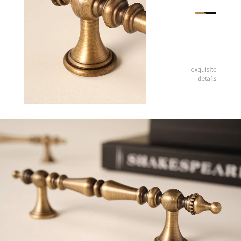 Antique brass crown cabinet handle product image 10