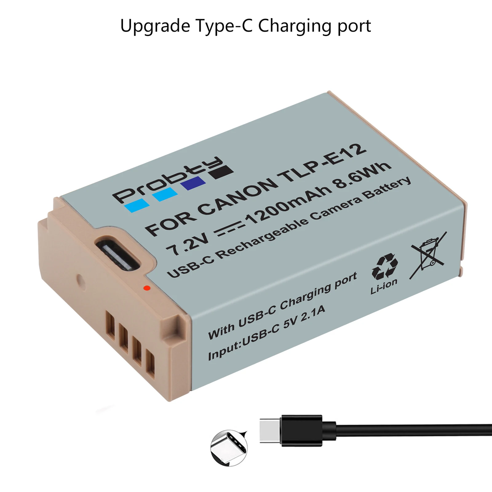 LP-E12 LP E12 USB-C akumulatory do aparatów EOS-M Canon, EOS M2, M50, Mark II, M10 M100, M200, SX70 HS, Rebel SL1