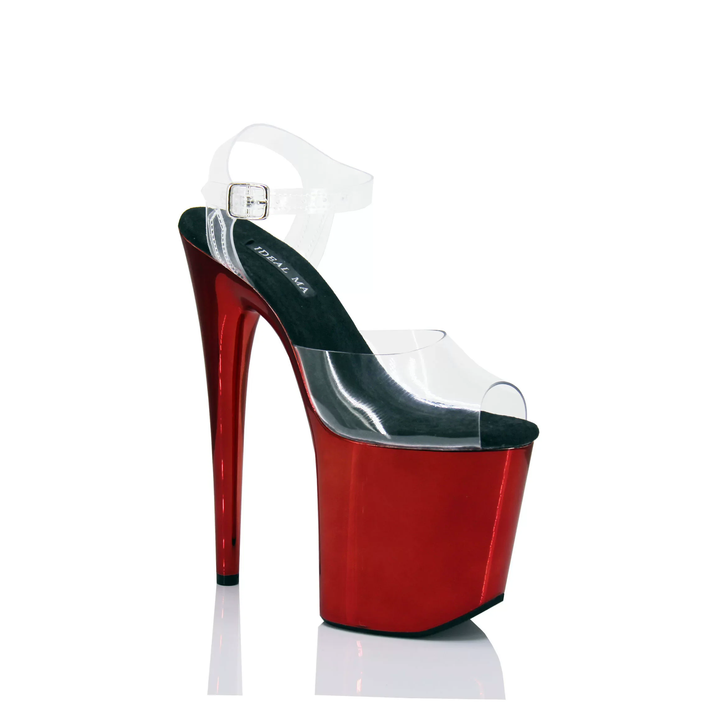 New style raised-soled electroplated pole dance high-heeled sandals 20 cm stage model catwalk shoes