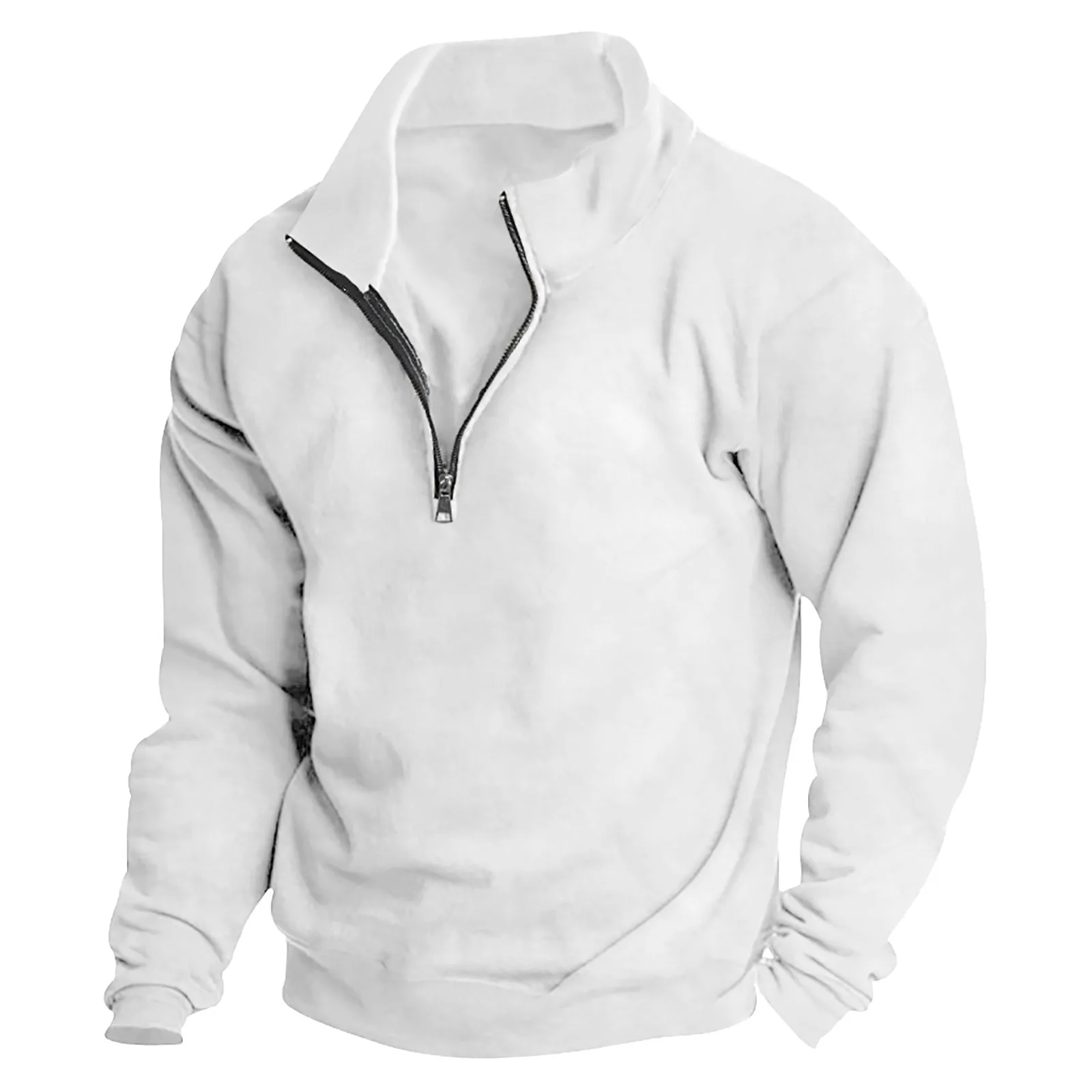 Big And Tall Hoodies For Men Men's Fleece Hoodies Stand Half Zip Long Sleeve Men's Long Sleeve Layering