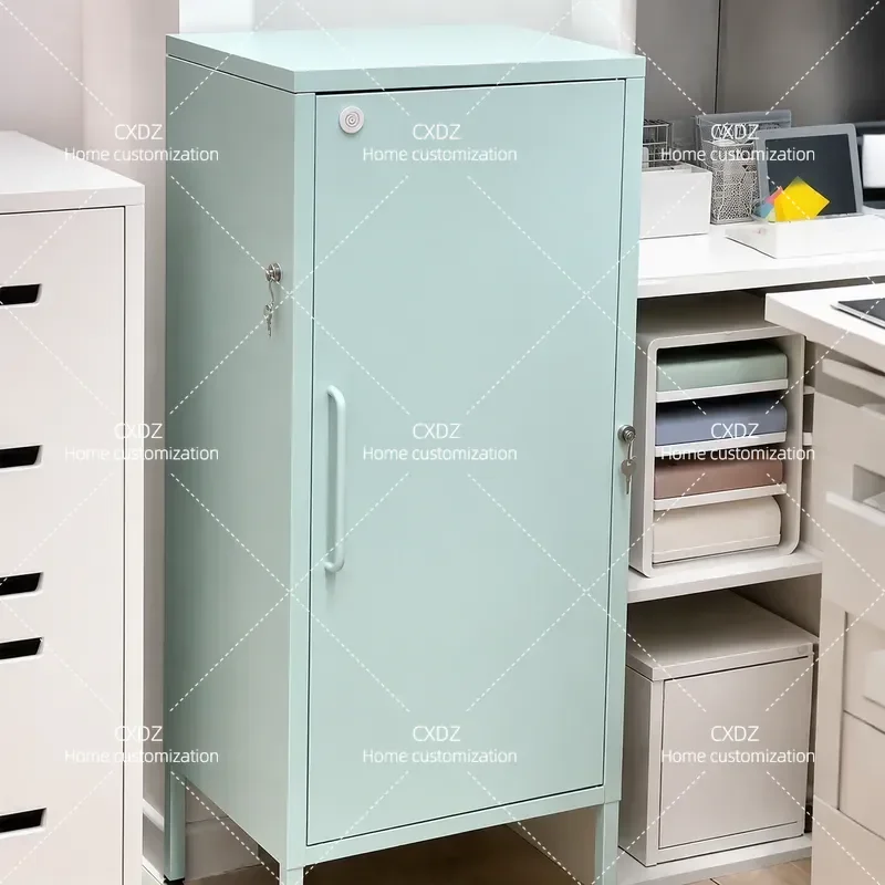 Cream Style Tin Storage Cabinet Modern Household Living Room Snack Small Cabinet Bedroom Bedside Locker