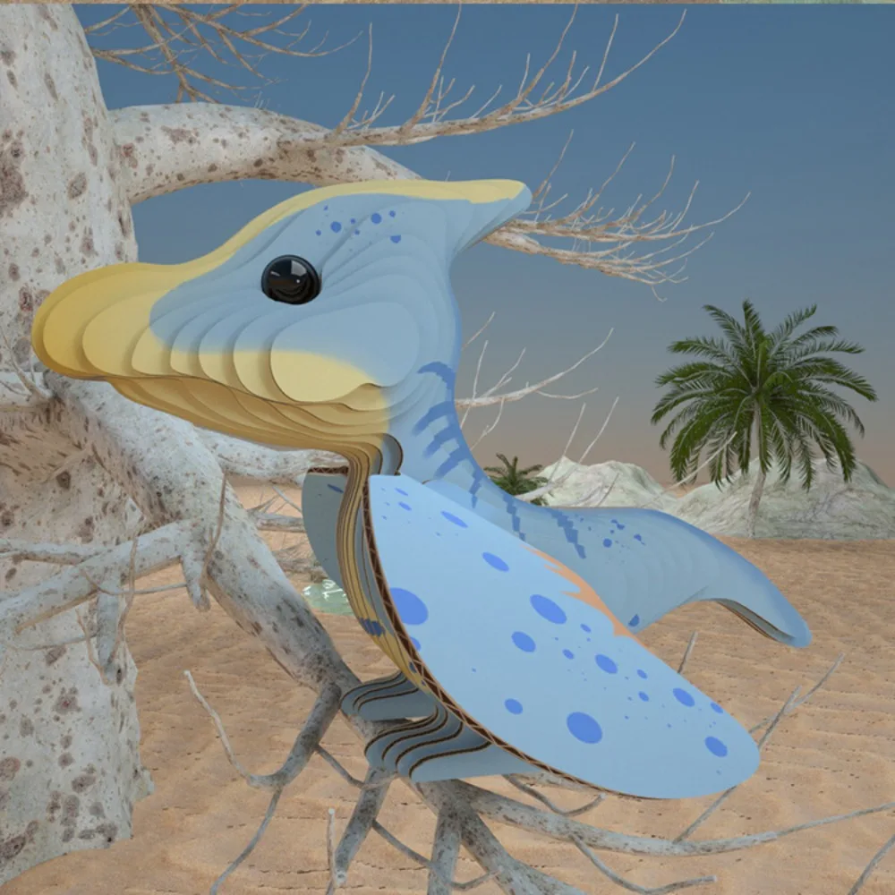 

Dinosaur 3D Cardboard Dinosaur Puzzle Three-dimensional Montessori Dinosaur 3D Paper Puzzle Paper Assembly Animal Model